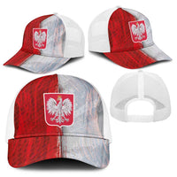 Polish Football Baseball Net Cap Eagle Wings Grunge Sporty Half Style - Wonder Print Shop