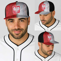 Polish Football Baseball Net Cap Eagle Wings Grunge Sporty Half Style - Wonder Print Shop