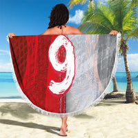 Custom Polish Football Beach Blanket Eagle Wings Grunge Sporty Half Style - Wonder Print Shop