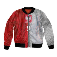 Custom Polish Football Bomber Jacket Eagle Wings Grunge Sporty Half Style - Wonder Print Shop
