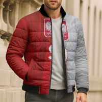 Custom Polish Football Bomber Puffer Jacket Eagle Wings Grunge Sporty Half Style - Wonder Print Shop