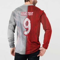 Custom Polish Football Button Sweatshirt Eagle Wings Grunge Sporty Half Style - Wonder Print Shop