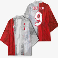 Custom Polish Football Kimono Eagle Wings Grunge Sporty Half Style - Wonder Print Shop