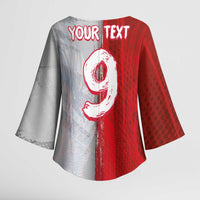 Custom Polish Football Kimono Sleeve Blouse Eagle Wings Grunge Sporty Half Style - Wonder Print Shop