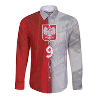 Custom Polish Football Long Sleeve Button Shirt Eagle Wings Grunge Sporty Half Style - Wonder Print Shop