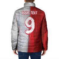 Custom Polish Football Padded Jacket Eagle Wings Grunge Sporty Half Style - Wonder Print Shop