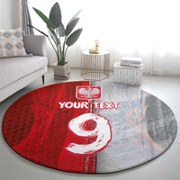 Custom Polish Football Round Carpet Eagle Wings Grunge Sporty Half Style - Wonder Print Shop