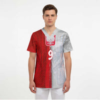 Custom Polish Football Scrub Top Eagle Wings Grunge Sporty Half Style - Wonder Print Shop