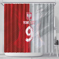 Custom Polish Football Shower Curtain Eagle Wings Grunge Sporty Half Style - Wonder Print Shop