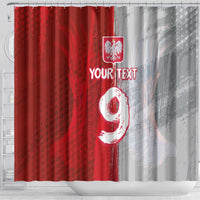 Custom Polish Football Shower Curtain Eagle Wings Grunge Sporty Half Style - Wonder Print Shop