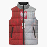 Custom Polish Football Sleeveless Puffer Jacket Eagle Wings Grunge Sporty Half Style - Wonder Print Shop