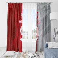 Custom Polish Football Window Curtain Eagle Wings Grunge Sporty Half Style - Wonder Print Shop
