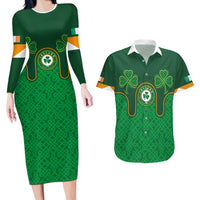 Custom Ireland Football Couples Matching Long Sleeve Bodycon Dress and Hawaiian Shirt The Boys in Green-Go Champions