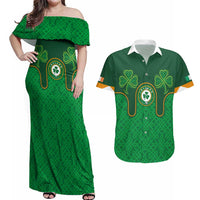 Custom Ireland Football Couples Matching Off Shoulder Maxi Dress and Hawaiian Shirt The Boys in Green-Go Champions