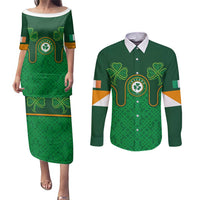 Custom Ireland Football Couples Matching Puletasi and Long Sleeve Button Shirt The Boys in Green-Go Champions