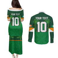Custom Ireland Football Couples Matching Puletasi and Long Sleeve Button Shirt The Boys in Green-Go Champions