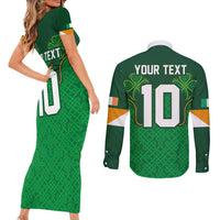 Custom Ireland Football Couples Matching Short Sleeve Bodycon Dress and Long Sleeve Button Shirt The Boys in Green-Go Champions