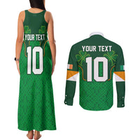 Custom Ireland Football Couples Matching Tank Maxi Dress and Long Sleeve Button Shirt The Boys in Green-Go Champions