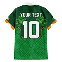 Custom Ireland Football Family Matching Off The Shoulder Long Sleeve Dress and Hawaiian Shirt The Boys in Green-Go Champions