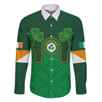 Custom Ireland Football Family Matching Off The Shoulder Long Sleeve Dress and Hawaiian Shirt The Boys in Green-Go Champions