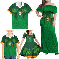 Custom Ireland Football Family Matching Off Shoulder Maxi Dress and Hawaiian Shirt The Boys in Green-Go Champions