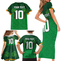 Custom Ireland Football Family Matching Short Sleeve Bodycon Dress and Hawaiian Shirt The Boys in Green-Go Champions