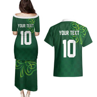 Custom Ireland Rugby-Celtic Shamrocks Couples Matching Puletasi and Hawaiian Shirt