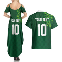 Custom Ireland Rugby-Celtic Shamrocks Couples Matching Summer Maxi Dress and Hawaiian Shirt