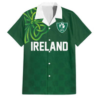 Custom Ireland Rugby-Celtic Shamrocks Family Matching Off Shoulder Maxi Dress and Hawaiian Shirt