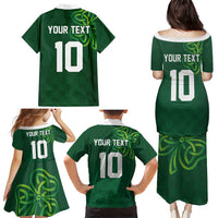 Custom Ireland Rugby-Celtic Shamrocks Family Matching Puletasi and Hawaiian Shirt