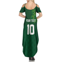 Custom Ireland Rugby-Celtic Shamrocks Family Matching Summer Maxi Dress and Hawaiian Shirt