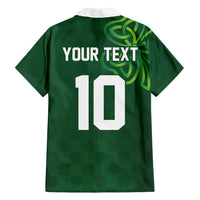 Custom Ireland Rugby-Celtic Shamrocks Family Matching Tank Maxi Dress and Hawaiian Shirt