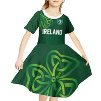 Custom Ireland Rugby-Celtic Shamrocks Kid Short Sleeve Dress