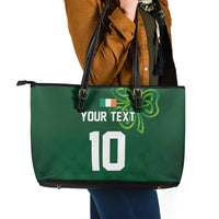 Custom Ireland Rugby-Celtic Shamrocks Leather Tote Bag