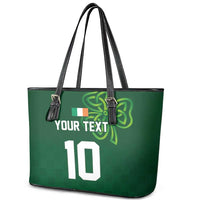Custom Ireland Rugby-Celtic Shamrocks Leather Tote Bag
