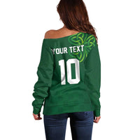 Custom Ireland Rugby-Celtic Shamrocks Off Shoulder Sweater