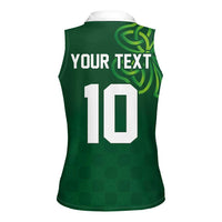 Custom Ireland Rugby-Celtic Shamrocks Women Sleeveless Polo Shirt