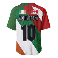 Custom Canada and Ireland Baseball Jersey Shamrocks and Maple Leaves