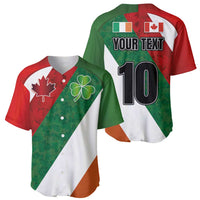 Custom Canada and Ireland Baseball Jersey Shamrocks and Maple Leaves