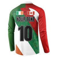 Custom Canada and Ireland Button Sweatshirt Shamrocks and Maple Leaves