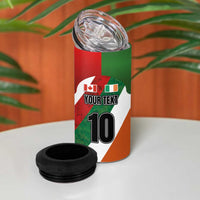 Custom Canada and Ireland 4 in 1 Can Cooler Tumbler Shamrocks and Maple Leaves