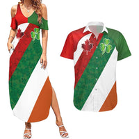 Custom Canada and Ireland Couples Matching Summer Maxi Dress and Hawaiian Shirt Shamrocks and Maple Leaves