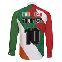 Custom Canada and Ireland Family Matching Long Sleeve Bodycon Dress and Hawaiian Shirt Shamrocks and Maple Leaves