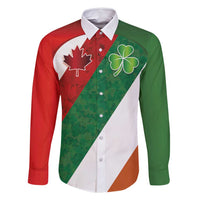 Custom Canada and Ireland Family Matching Summer Maxi Dress and Hawaiian Shirt Shamrocks and Maple Leaves