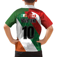 Custom Canada and Ireland Kid Hawaiian Shirt Shamrocks and Maple Leaves