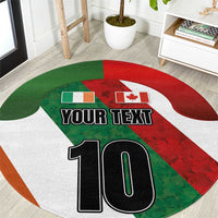 Custom Canada and Ireland Round Carpet Shamrocks and Maple Leaves