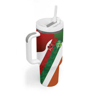 Custom Canada and Ireland Tumbler With Handle Shamrocks and Maple Leaves