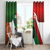 Custom Canada and Ireland Window Curtain Shamrocks and Maple Leaves