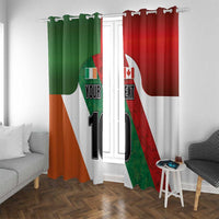 Custom Canada and Ireland Window Curtain Shamrocks and Maple Leaves