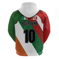 Custom Canada and Ireland Zip Hoodie Shamrocks and Maple Leaves
